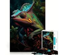 Puzzle da 1000 pezzi con ritratto di camaleonte,gioco di incastro preciso e divertente,ideale per stimolare la mente e creare un'atmosfera rilassante,perfetto come regalo di Natale (38x26cm)