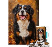 Puzzle da 1000 pezzi con ritratto di cane autunnale ideale per adolescenti perfetto per una sfida di velocità a mano libera per e Natale Un giocattolo che stimola l'intelligenza e crea dipendenza