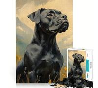 Puzzle da 1000 pezzi con ritratto di cane Cane Corso,taglio preciso,decorazione,logica,pensiero,gioco,calma,regalo di Natale (50x75cm)