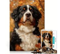 Puzzle da 1000 pezzi con ritratto di cane da montagna bernese,gioco di precisione e cognitivo,ideale per il tempo libero e come regalo di Natale (38x26cm)