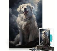 Puzzle da 1000 pezzi con ritratto di cane da montagna dei Pirenei ideale per adolescenti gioco cognitivo e rilassante con bordo di alta qualità perfetto per la lista dei desideri di Babbo Natale