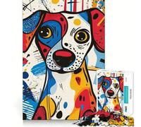 Puzzle da 1000 pezzi con ritratto di cane in stile Pop Art per adulti, gioco cognitivo da assemblare insieme, divertente pezzo da collezione (50x75cm)