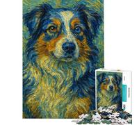Puzzle da 1000 pezzi con ritratto di cane in stile Van Gogh Puzzle per adulti sfida di velocità manuale difficile e stimolante ideale come regalo 38x26cm