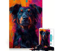 Puzzle da 1000 pezzi con ritratto di cane meticcio da pastore, ideale per adolescenti, un gioco intelligente per trascorrere del tempo insieme, un'immagine da assemblare e un'opera d'arte 38x26cm