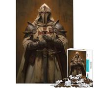 Puzzle da 1000 pezzi con ritratto di cavaliere templare gioco educativo sfida per l'intelligenza giocattolo avvincente regalo di Babbo Natale segreto regalo di compleanno (dimensioni 38x26cm)