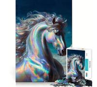 Puzzle da 1000 pezzi con ritratto di cavallo Opal per adulti, un rompicapo rilassante e piacevole da assemblare, ideale come regalo di Natale (50x75cm)