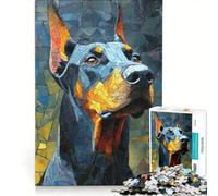 Puzzle da 1000 pezzi con ritratto di Doberman a mosaico gioco educativo decorazione perfetta compleanno e Natale 50x75cm