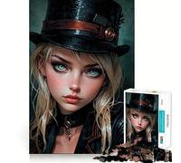 Puzzle da 1000 pezzi con ritratto di donna steampunk per adulti ideale per stimolare la memoria e per il divertimento in famiglia con un motivo da assemblare perfetto per i desideri di Babbo Natale