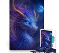 Puzzle da 1000 pezzi con ritratto di drago celeste,taglio preciso,gioco creativo per stimolare la mente,momento di relax,regalo di compleanno o hobby (38x52cm)