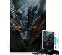 Puzzle da 1000 pezzi con ritratto di drago nero,incastro preciso,gioco creativo e divertente,gioco rilassante,regalo di Natale per la tranquillità 38x26cm