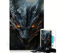 Puzzle da 1000 pezzi con ritratto di drago nero,incastro preciso,gioco creativo e divertente,gioco rilassante,regalo di Natale per la tranquillità 38x52cm
