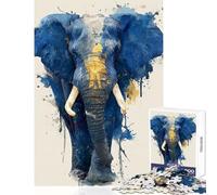Puzzle da 1000 pezzi con ritratto di elefante ad acquerello,giocattoli antistress,ottimo regalo per giochi impossibili,allena il tuo cervello e le tue mani,dimensioni 50x75cm