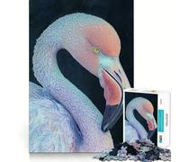 Puzzle da 1000 pezzi con ritratto di fenicottero rosa per adolescenti, ideale per migliorare la memoria, favorire il rilassamento mentale e creare un'atmosfera creativa (38x52cm)