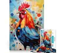 Puzzle da 1000 pezzi con ritratto di gallo per ragazzi, gioco di puzzle, divertimento e creatività, pezzi d'arte da collezione (50x75cm)