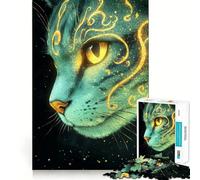 Puzzle da 1000 pezzi con ritratto di gatto del Bengala mistico, ideale per adulti e ragazzi, gioco di logica, relax, taglio perfetto, oggetto da collezione per Babbo Natale (38x52cm)
