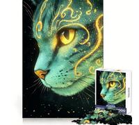 Puzzle da 1000 pezzi con ritratto di gatto del Bengala mistico, ideale per adulti e ragazzi, gioco di logica, relax, taglio perfetto, oggetto da collezione per Babbo Natale (38x52cm)