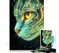 Puzzle da 1000 pezzi con ritratto di gatto del Bengala mistico, ideale per ragazzi, stimola la riflessione, è un gioco facile e rilassante, con tagli precisi (38x26cm)
