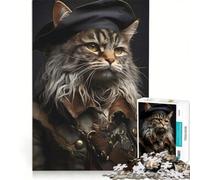 Puzzle da 1000 pezzi con ritratto di gatto pirata, gioco per famiglie, rilassante e stimolante per la mente, compleanno e Natale 50x75cm