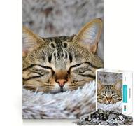 Puzzle da 1000 pezzi con ritratto di gatto soriano addormentato, ideale per adolescenti, gioco di logica, antistress, taglio preciso, regalo artistico 38x26cm