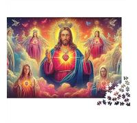 Puzzle da 1000 pezzi con ritratto di Gesù Cristo, Natività di Natale, per adulti, gioco educativo, decorazione meravigliosa, sfida ad alta difficoltà, regali di compleanno, 52x38 cm/1000 pezzi