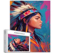 Puzzle da 1000 pezzi con ritratto di giovane donna per adulti, stile graffiti, puzzle impegnativo per attività familiari, puzzle colorato fai da te per la decorazione della casa, regali, 50 x 68 cm