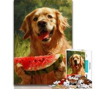 Puzzle da 1000 pezzi con ritratto di Golden Retriever per adulti e adolescenti, giocattoli avvincenti per la decorazione della casa (75x50cm)