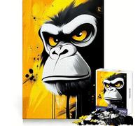Puzzle da 1000 pezzi con ritratto di gorilla arrabbiato per adolescenti Ideale per favorire la chiarezza mentale, il divertimento e la tranquillità Perfetto come regalo stagionale (50x75cm)