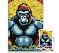 Puzzle da 1000 pezzi con ritratto di gorilla astratto, giocattolo, gioco intellettuale, educativo, regali di Babbo Natale segreto, dimensioni 38x26cm