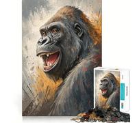Puzzle da 1000 pezzi con ritratto di gorilla sorridente per ragazzi, gioco di logica, passatempo rilassante, taglio perfetto, regalo classico 50x75cm
