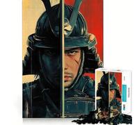 Puzzle da 1000 pezzi con ritratto di guerriero samurai per adolescenti, gioco di logica e rilassamento, con bordi sottili, da collezione (50x75cm)