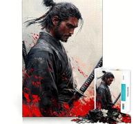 Puzzle da 1000 pezzi con ritratto di guerriero samurai per adolescenti, gioco stimolante per la mente, hobby tranquillo, taglio preciso, regalo stagionale (38x26cm)