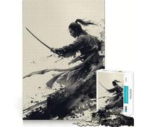 Puzzle da 1000 pezzi con ritratto di guerriero samurai per adulti, gioco di logica e svago, bordi lisci, regalo stagionale (50x75cm)