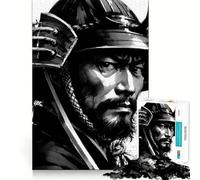 Puzzle da 1000 pezzi con ritratto di guerriero samurai per adulti, ideale per migliorare la memoria e alleviare l'ansia, con bordi netti, perfetto come decorazione da parete (38x52cm)
