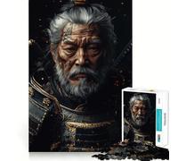 Puzzle da 1000 pezzi con ritratto di guerriero samurai per ragazzi, gioco di logica, leggero e rilassante, taglio liscio, decorazione da parete (38x52cm)