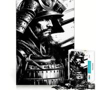 Puzzle da 1000 pezzi con ritratto di guerriero samurai per ragazzi, gioco di logica, leggero e rilassante, taglio liscio, decorazione da parete (38x52cm)