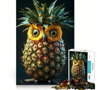 Puzzle da 1000 pezzi con ritratto di gufo ananas per adolescenti, gioco stimolante per la mente, hobby tranquillo, taglio preciso, regalo stagionale (50x75cm)