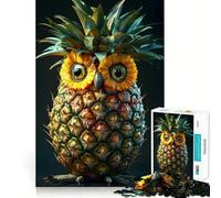 Puzzle da 1000 pezzi con ritratto di gufo ananas per adulti, puzzle rilassante, arte da assemblare, (38x26cm)
