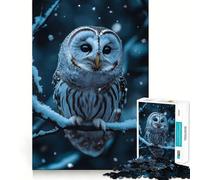 Puzzle da 1000 pezzi con ritratto di gufo delle nevi per ragazzi, gioco di logica, rilassante e divertente, taglio preciso, regalo artistico (38x26cm)