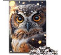 Puzzle da 1000 pezzi con ritratto di gufo in legno, regalo perfetto per genitori, amanti e amici - età 14+ 50x75cm, coinvolgente attività di gioco per la famiglia