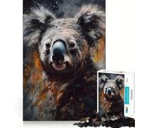 Puzzle da 1000 pezzi con ritratto di koala ad olio per ragazzi, gioco di logica e abilità, momento di relax, taglio preciso, (38x52cm)