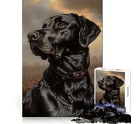 Puzzle da 1000 pezzi con ritratto di Labrador nero per adolescenti, ideale per il tempo libero, la fuga dalla realtà, un regalo significativo (38x52cm)