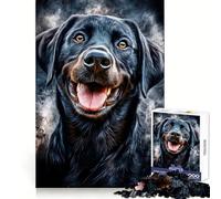 Puzzle da 1000 pezzi con ritratto di Labrador nero per ragazzi, stimolante per la mente, divertente e senza stress, con bordi definiti, ideale come regalo di Natale (38x26cm)