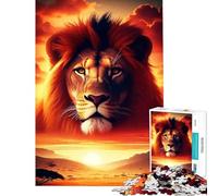 Puzzle da 1000 pezzi con ritratto di leone al tramonto impegnativo da completare difficile gioco educativo adatto a persone dai 14 anni in su (50x75cm)