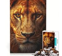 Puzzle da 1000 pezzi con ritratto di leone dallo sguardo maestoso gioco educativo decorazione perfetta compleanno e Natale 38x26cm
