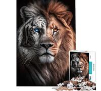 Puzzle da 1000 pezzi con ritratto di leone e tigre difficile e stimolante migliora la memoria decorazione per la casa giocattolo per ragazzi dai 14 anni in su (38x26cm)