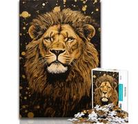 Puzzle da 1000 pezzi con ritratto di leone per adulti e adolescenti, sfida difficile antistress, migliora l'amore tra coppie, 38x26cm
