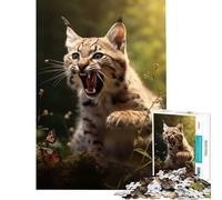 Puzzle da 1000 pezzi con ritratto di lince sfida per l'intelligenza gioco avvincente e rilassante perfetto come decorazione o regalo per il Secret Santa (dimensioni 75x50cm)