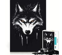 Puzzle da 1000 pezzi con ritratto di lupo per adulti,gioco stimolante per la mente,superficie liscia e priva di sbavature,hobby affascinante per i momenti di svago (50x75cm)