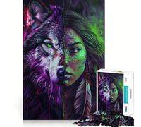 Puzzle da 1000 pezzi con ritratto di nativo americano per adolescenti, ideale per migliorare la memoria, rilassante e divertente, con design elegante da assemblare (38x26cm)