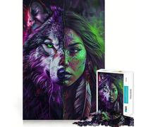 Puzzle da 1000 pezzi con ritratto di nativo americano per adolescenti, stimola la memoria, antistress, con bordi precisi, decorazione da parete (50x75cm)